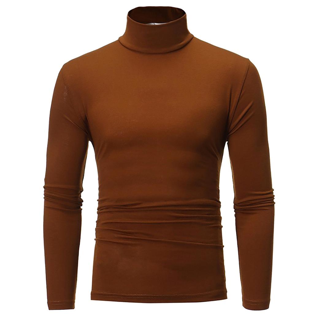 Men's Autumn Winter Turtleneck Long Sleeve Slim Pullover Sweater Blouse Top
