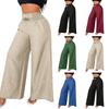 Women's Fashion Age Reduction Vintage High Waist Elastic Belt Drop Wide Leg Pants