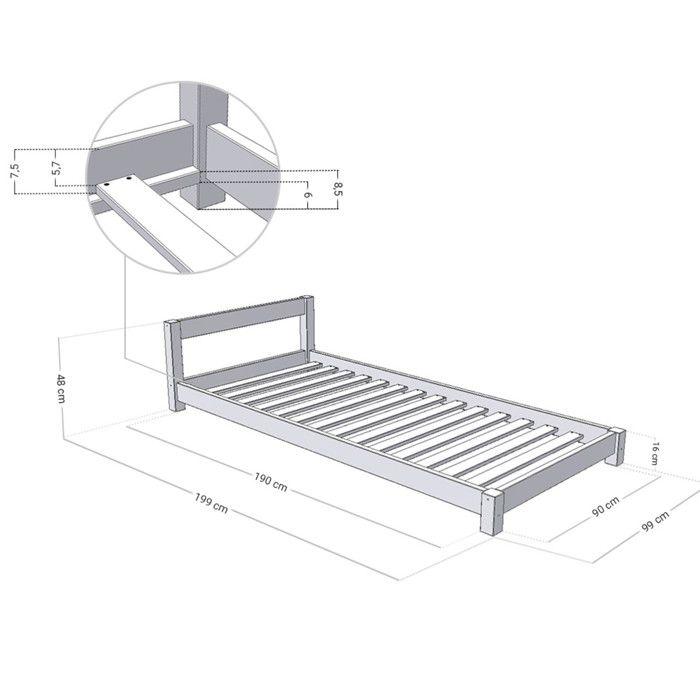 DREAMY Children's Bed 90 X 190 Light Gray