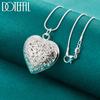 925 Sterling Silver Heart  Pendant Necklace Fashion Jewelry