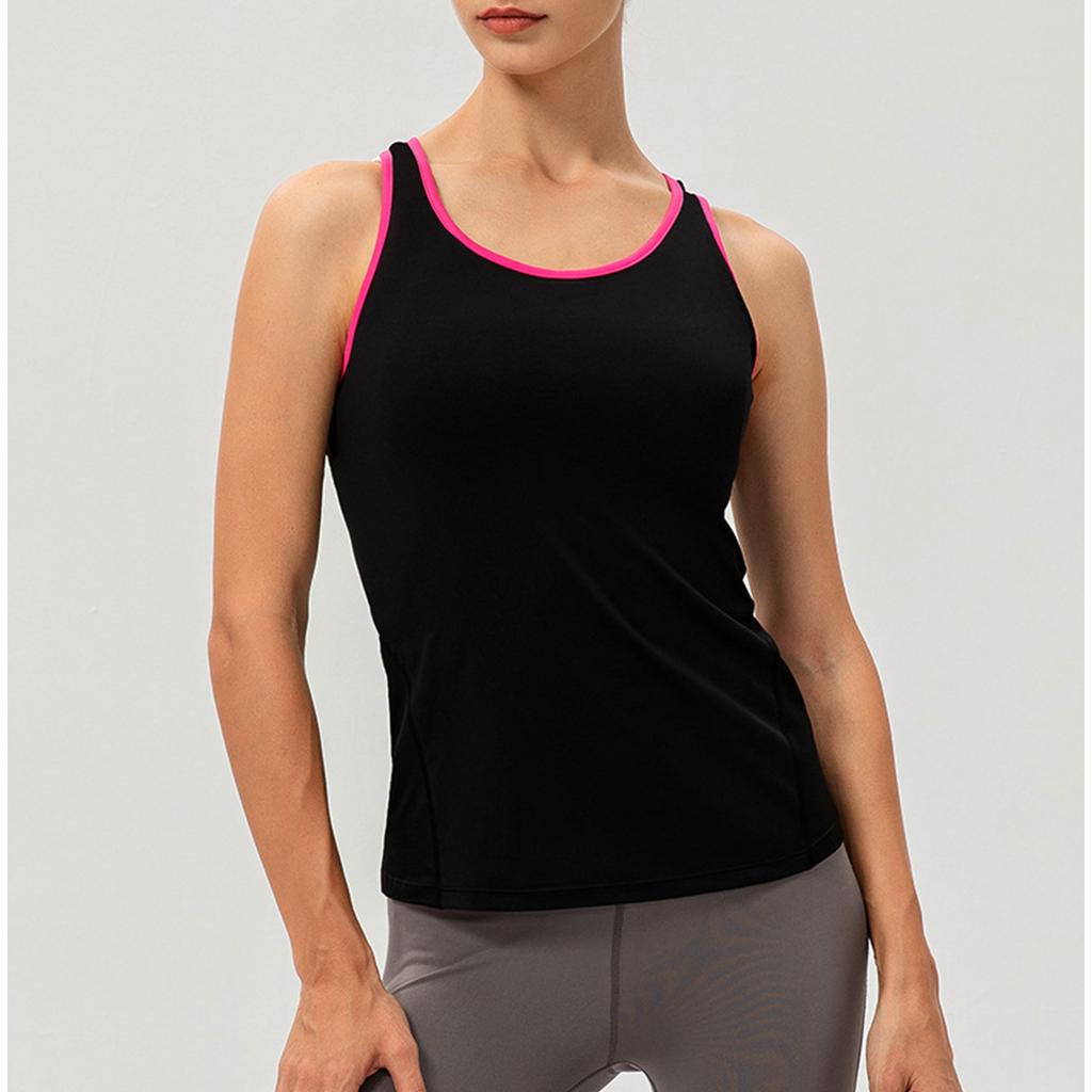 Women's Top Solid Color Sports Fitness Running Yoga Quick Drying Vest