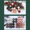 1 Box Flocking Ball Christmas Tree Decorations Multi Color Holiday Ornaments For Festival Home Party Decoration