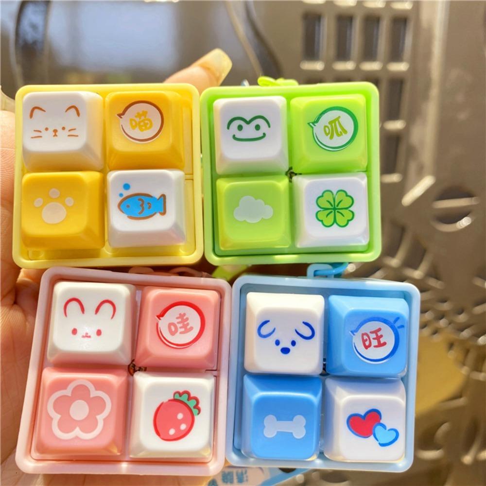 Luminous Mechanical Keyboard Keychain Animal Fingertip Button Key Ring Fun Gifts