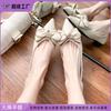 Bow Pointed Single Shoes Women's Soft Soles Are Not Tired Feet Thick Heels Flat Shoes Light Luxury Comfortable Soft Leather Work Shoes Versatile