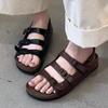 Fashion Retro Belt Buckle Flat Sandals Women Comfortable Open-toe Brand Designer Shoes Summer Non-slip Beach Sandals Sandalias De Mujer