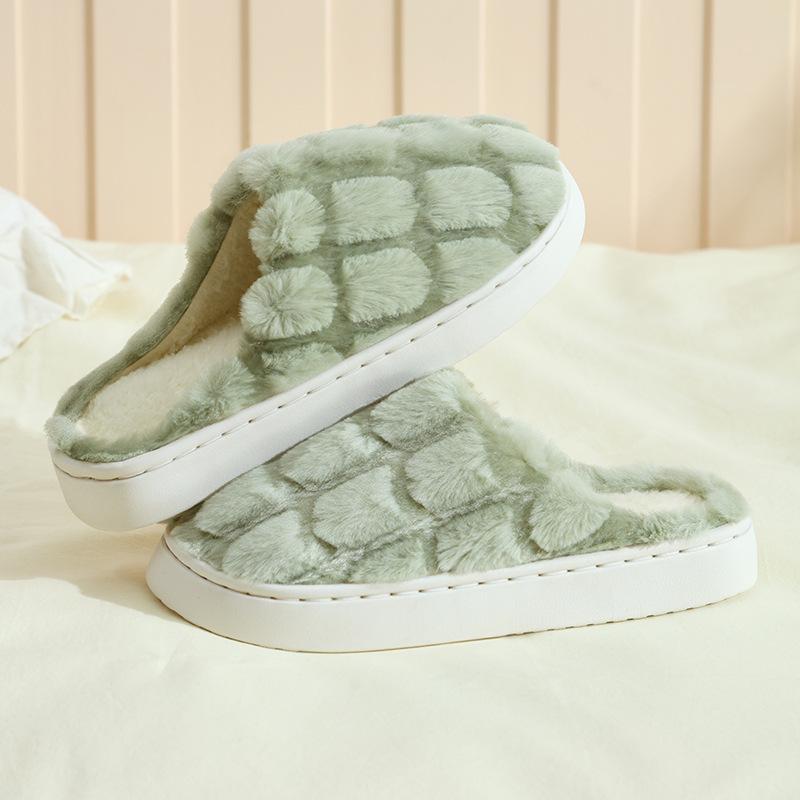 Winter Turtle Shell Cotton Slippers Women's New Indoor Home Home Home Non-slip Warm Plush Slippers Men's