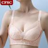 Summer 0.3CM Breathable Cup Lace Underwear Ladies Without Steel Ring Thin Cup Bra Gathered Adjustable Bra