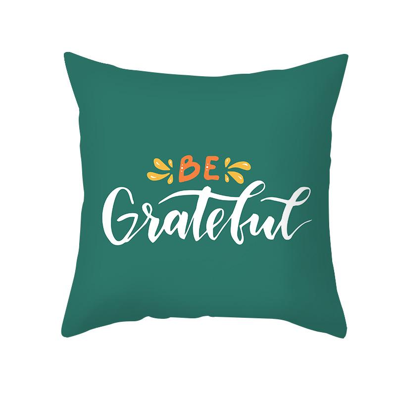 Thanksgiving Pillowcase Wish New Product Cartoon Pumpkin Turkey Peach Skin Printed Pillowcase Sofa Cushion