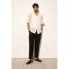 H M Regular Fit Linen Blend Pants Black