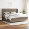 3128153 vidaXL Divan Bed with Mattress Taupe 200x200 Cm Fabric