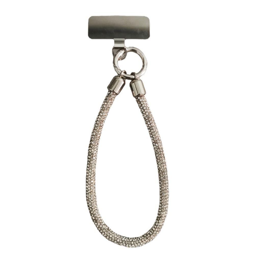 Trendy Glitter Rhinestone Phone Lanyard Bright Bling Bling Diamond Crystal Keychain Anti-lost Wrist Rope Phone Accessories