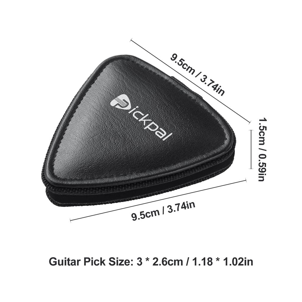 PICKPAL Guitar Picks Holder Case for Acoustic Electric Guitar Includes 12 PCS Guitar Picks Leather Guitar Plectrums