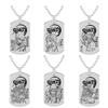 Anime Demon Slayer Stainless Steel Dog Tag Necklace Tanjiro Zenitsu Giyu Inosuke Pattern Color Print Jewelry for Fans