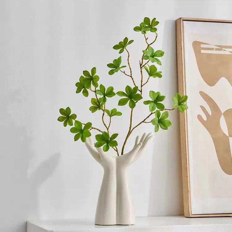 Creative Ceramic Hand-Shaped Vase – Porcelain Arm Palm Flower Holder for Home Decoration