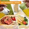 2-in-1 Glass Oil Dispenser and Sprayer , Oil Sprayer Bottle Air for Fryer, BBQ, Salad,17oz/470ML Glass Oil Sprayer for Cooking