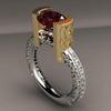 Faux Ruby Dual Color Women's Finger Ring Wedding Engagement Jewelry