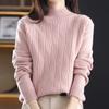 New Autumn Winter Women Cashmere Thickened Half Turtleneck Warm Loose Cashmere Sweater Women