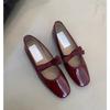 French Fairy Style Bow Shallow Mouth Mary Jane Women's Shoes 2025 Spring New Evening Flat Ballet Shoes