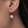 Simple Mirror 3D Love Earrings Punk Style Metal Heart-Shaped Earrings Trendy Jewelry