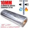 1/1.5/2/3m 1000*10mm Car Hood Engine Firewall Heat Mat Deadener Sound Noise Proof Insulation Deadening Aluminum Foil