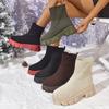 Fashion Women Short Boots Comfortable Knitting Platform Boots Autumn Winter Shoes for Women Outdoor Luxury Fashion Ankle Boots Women