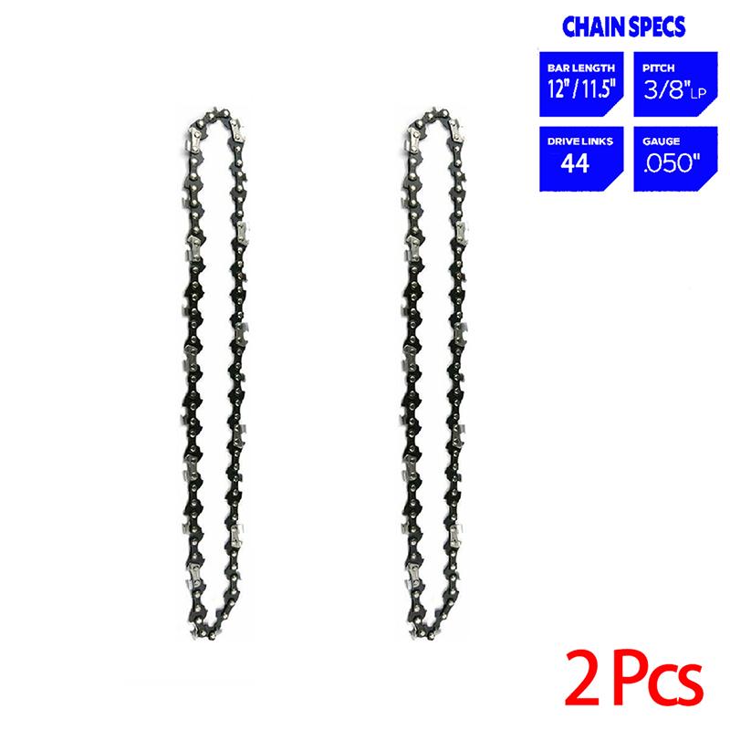 1/2/3/4pcs 12/11.5 Inch Electric Chain Saw 44 Drive Link 22 Cutter 3/8" LP Pitch .050" Gauge Chain Logging Pruning Wood Cutter Spare Parts