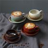 Retro Ceramic Cup Coarse Pottery Small Capacity Coffee Cup Saucer Set Ceramic Cup Afternoon Tea Coffee Cup Mug