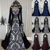 Women Vintage Retro Gothic Long Sleeve Hooded Dress Long Gown Dresses