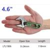 Adjustable Wrench Large Opening Short Handle Mini Monkey Spanner Laser Scale Rubber Wrapped Key Plumbing Pipeline Bathroom Tools