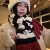 Korean Style Contrast Stripe College Style Wool Knitted Scarf for Women Winter New Warm and Versatile Large Tassel Scarf