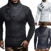 High-Necked European And American Men'S Tops, Scarf, Leather Buckle Neck, Pullover, Knitted Sweater, Casual Sweater