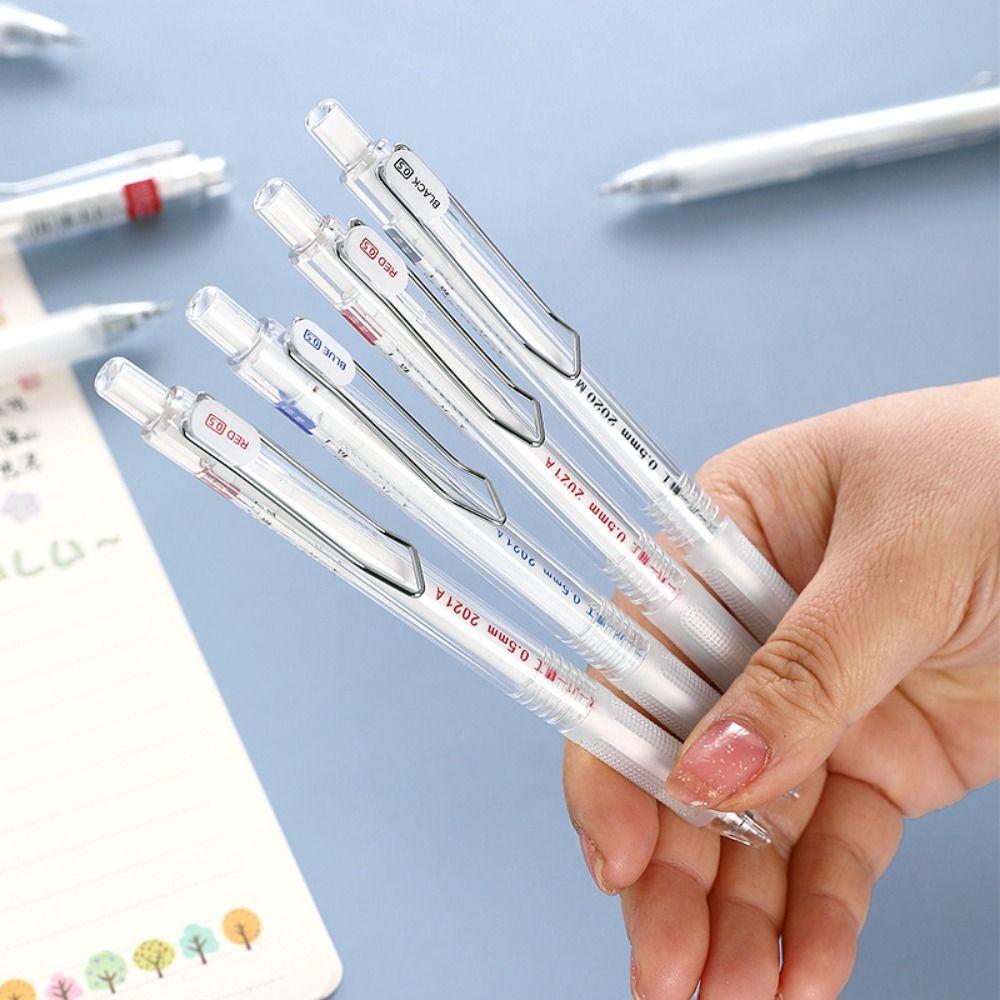 0.5MM ST Tip Neutral Pen Black/Red/Blue Ink Ballpoint Pen Transparent Writing Tools Student