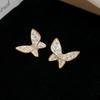 Sweet Drip Zircon Butterfly Stud Earrings - Gold-Plated Silver, High-End Fashion for Women