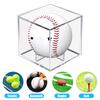 2Pcs Acrylic Baseball Display Case Transparent Cube UV Protected Baseball Holder