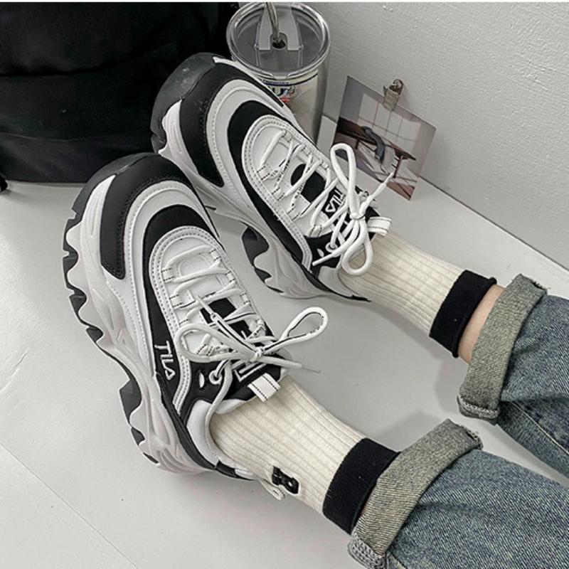 Korean Version Women Shoes Thick Bottom Elevated Increase 2024 New Casual Simple All-match Running Women Sneakers Autumntime