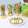 160 Gold Plastic Silverware Set Disposable Utensils Including 80 Plastic Forks40 Knives 40 Spoons Heavyweight Cutlery Set for V
