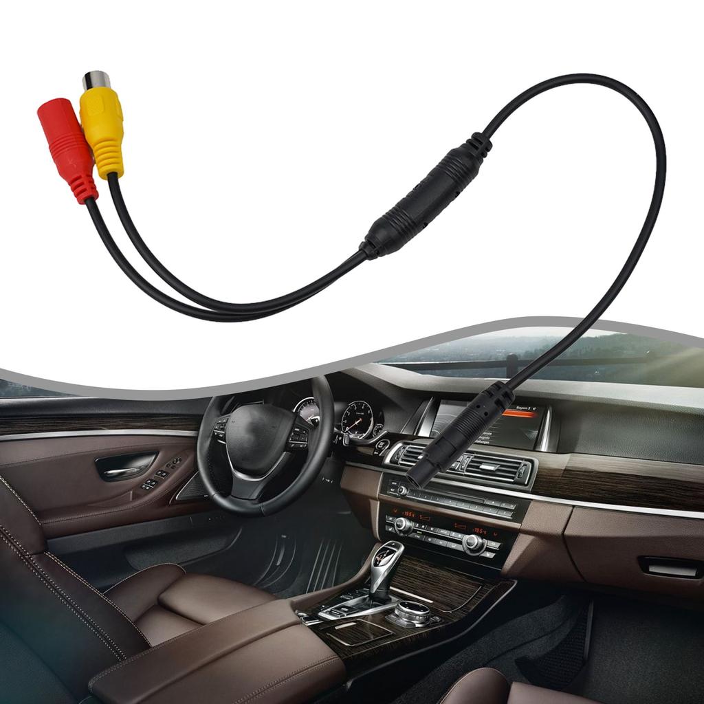 Car Backup Reverse Camera 4-Pin Male To CVBS Female Connector Wire Harness