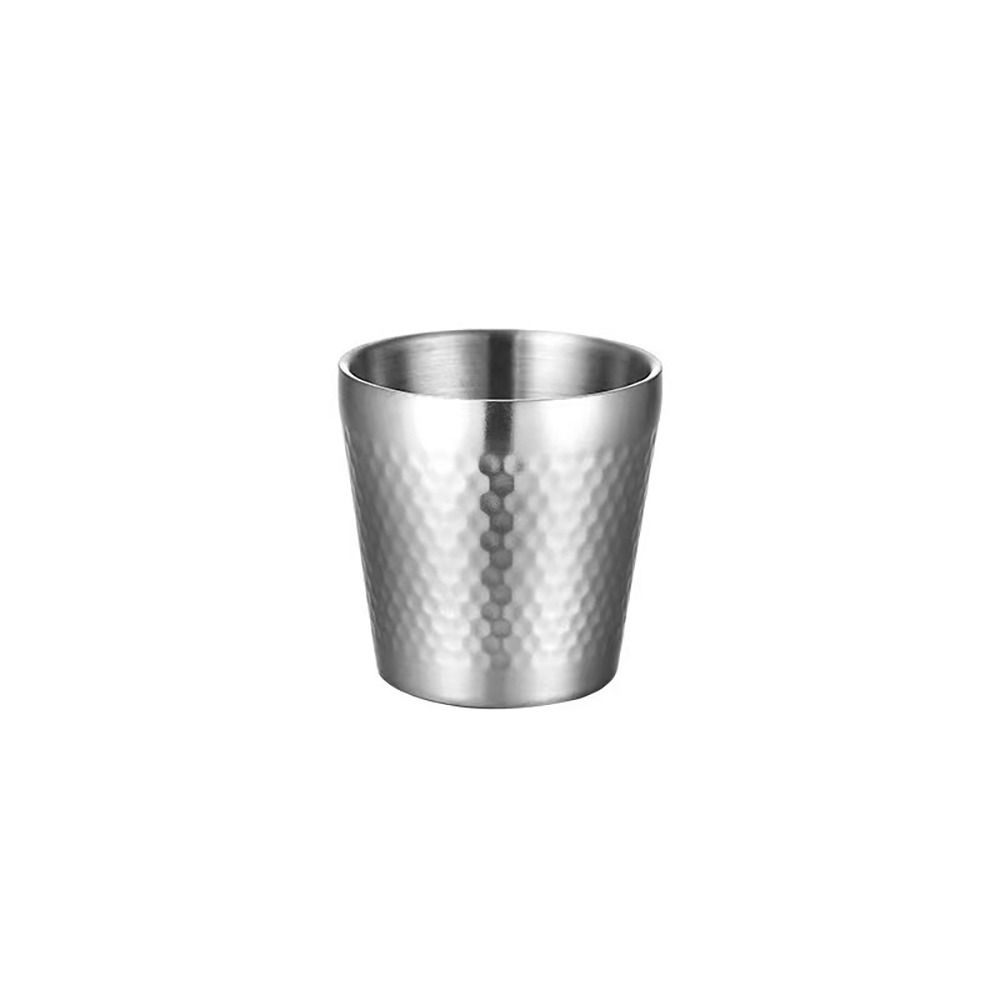 Hammered Texture Double-Wall Beer Cups Stainless Steel Milk Mugs Cold Water Drinks Cup  Drinkware