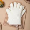 Thick Silicone Heat-Resistant Gloves High Temperature Resistance Kitchen Oven Microwave Oven Baking Gloves Anti Slip Easy Clean