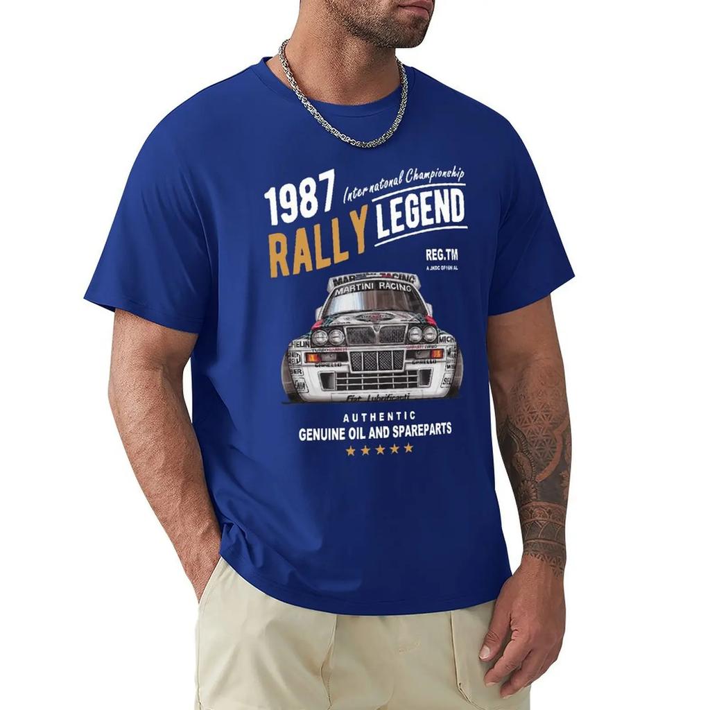 Rally Motif With 1987 Lancia Delta Integrale Hf Car Men 2019 Summer Brand Cotton Hip Hop Fitness Clothing Men T Shirt