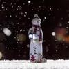 Christmas Snowman Figurine with Lantern Resin Snowman Statue Art Decor Outdoor Christmas Snowman Door Greeter for Yard Garden Decor