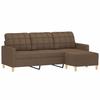 VidaXL 3-seater Sofa with Footrest Brown 180 Cm Fabric, Sofa, Sofa with Footrest, Three-seater Sofa, 3201004