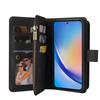 For Samsung Galaxy A35 5G Zipper Wallet Case with 15 Card Slots and Strap Leather Phone Cover
