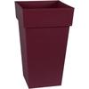 EDA Pot De Fleur Carré Haut TOSCANE - Volume 62 L - 39 X 39 X H.65 Cm - Rouge Bourgogne