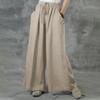 Women's Large Size Loose Cotton and Linen Casual Pants Female Wide Leg, High Waist Thin Cotton and Linen Pants Loose and Versatile Trendy Casual Pants