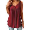 Plus Size Casual Sleeveless Tops Sexy Deep V-neck Halter Button Blouse Ladies Swing Flowy Vest