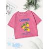 Casual Cotton Crop Tops Women Lemons Fruit Market Printed Washed T-Shirts Regular Fit Streetwear Street Clothes