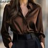 Women's Fashion Casual Spring Autumn Solid Color Print Long Sleeve POLO Neck Blouses & Shirts