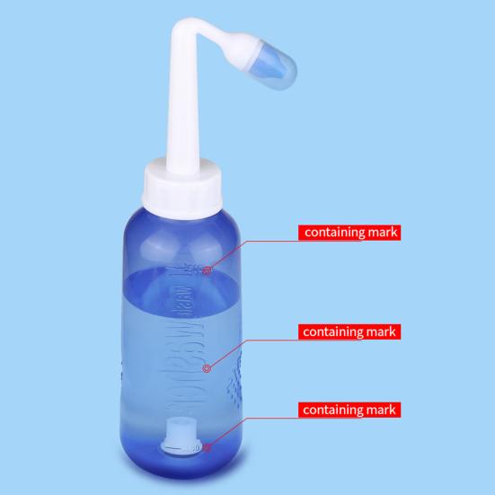 300ml Neti Pot Sinus Rinse Bottle Kit with 40 Salt Packets Nose Wash Cleaner Pressure Irrigation Neti Pot for Kids Adults