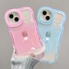 Applicable To Apple 15 Mobile Phone Case In Summer IPhone 14 Smudge Love 13 Wavy Edge 12 Invisible Double Bracket Transparent